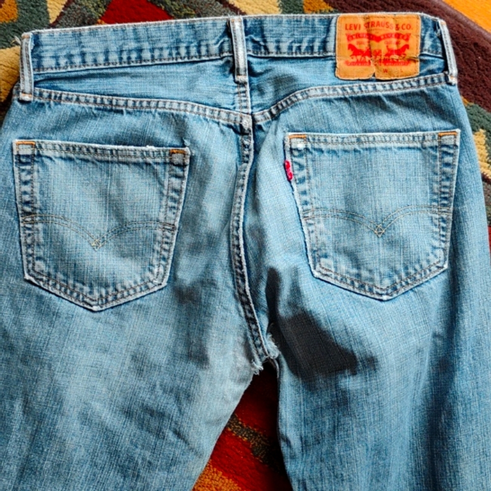 ⚠️ 555 DISTRESSED NATURALLY 👖VINTAGE LEVI’S 555 💯 % COTTON r…